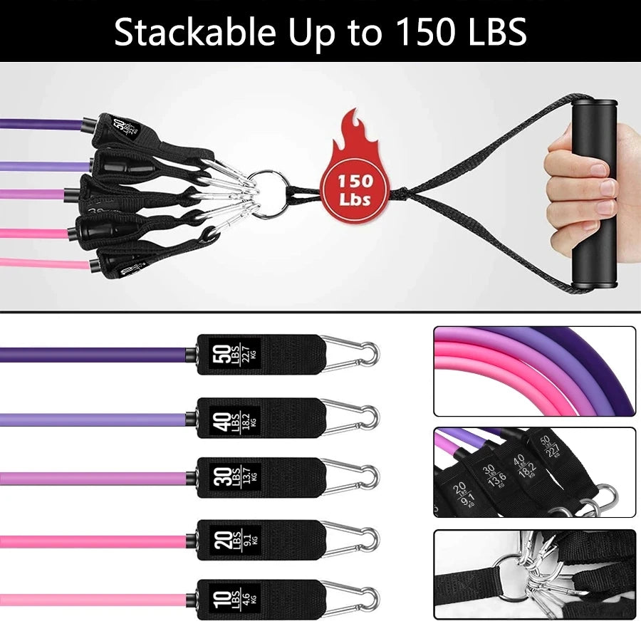 Fitness Resistance Bands Set Yoga