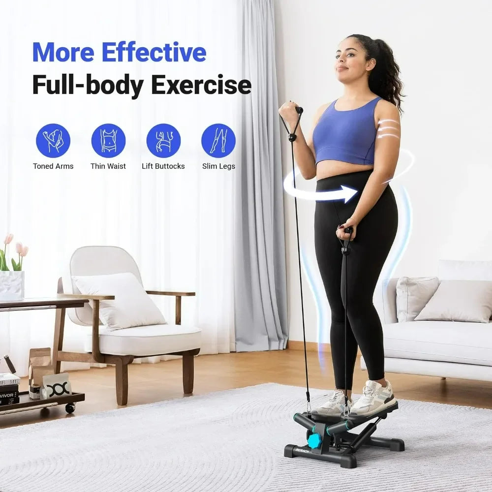 Stepper Exercise Equipment with Resistance Bands for Full Body Workout