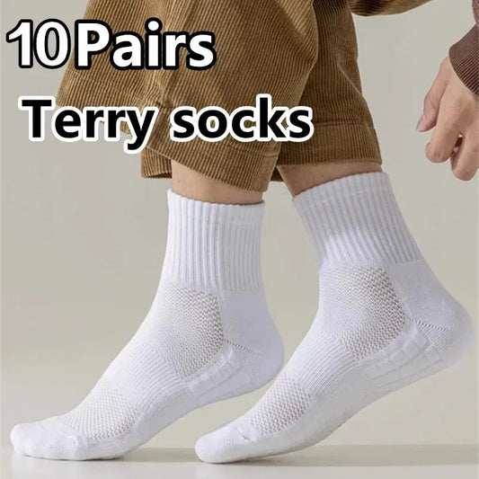 10 Pairs Thick-Soled Moisture Wicking Sports Socks