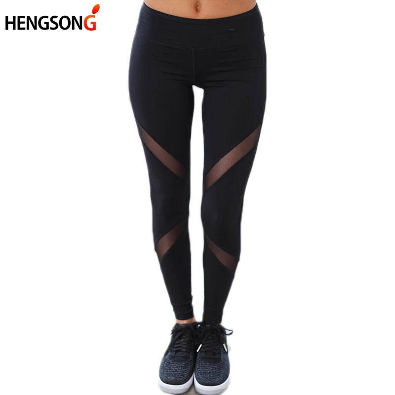 Women  Black Mesh Yoga Pants