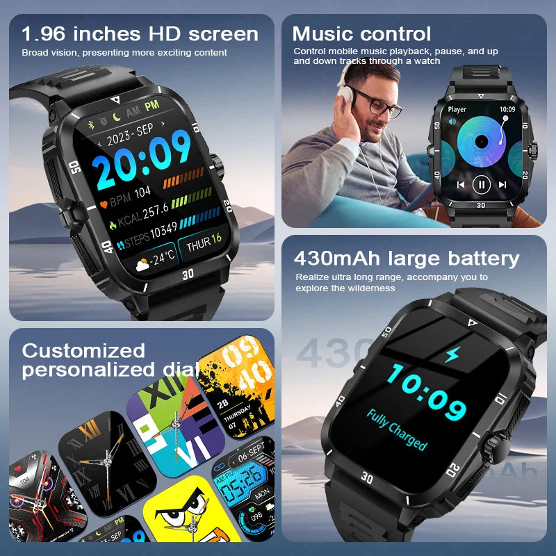 LIGE 2024 Military Smart Watch