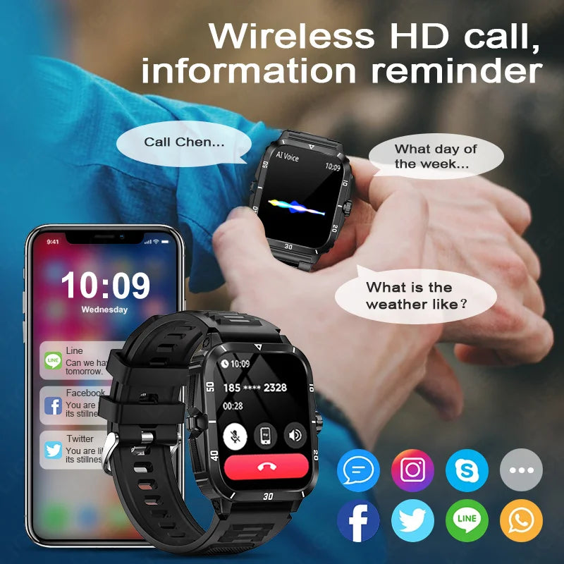 LIGE 2024 Military Smart Watch