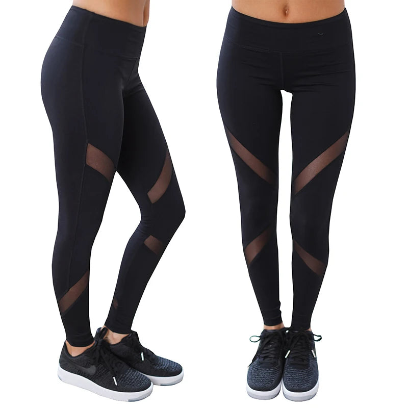 Women  Black Mesh Yoga Pants