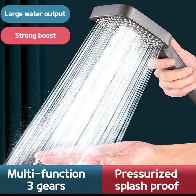 ABS Handheld Adjustable 3 Modes Rainfall Shower Head